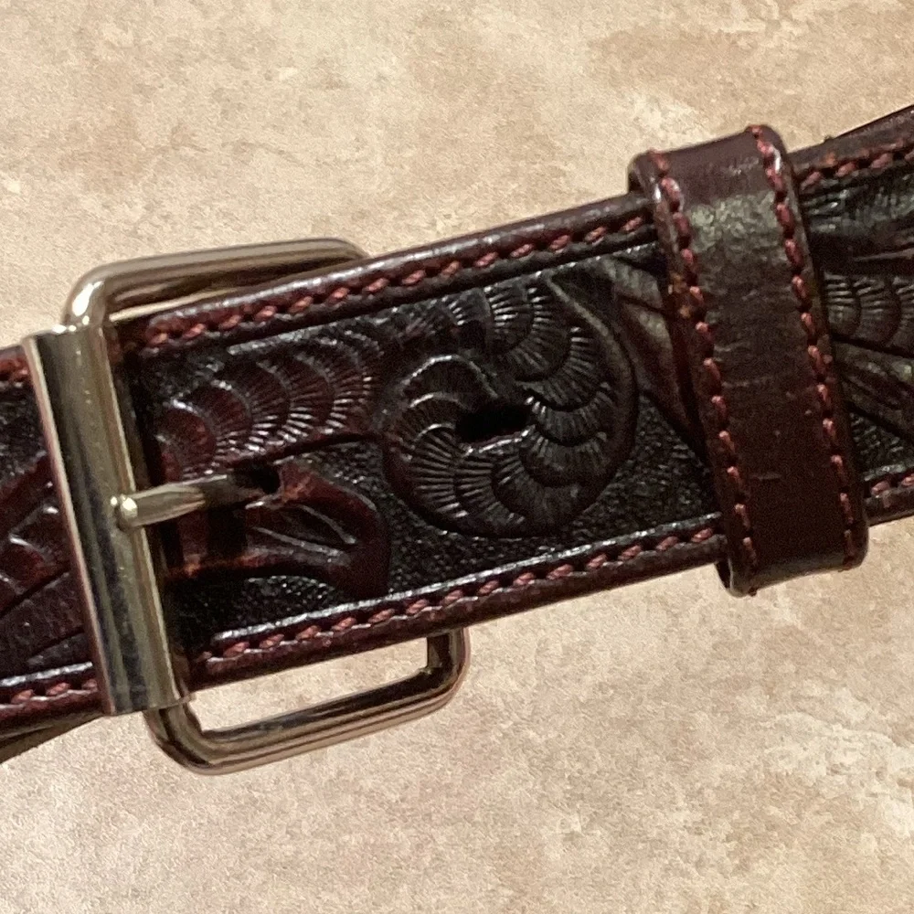 Brown Genuine Full Grain Leather Men’s Belt Size 34